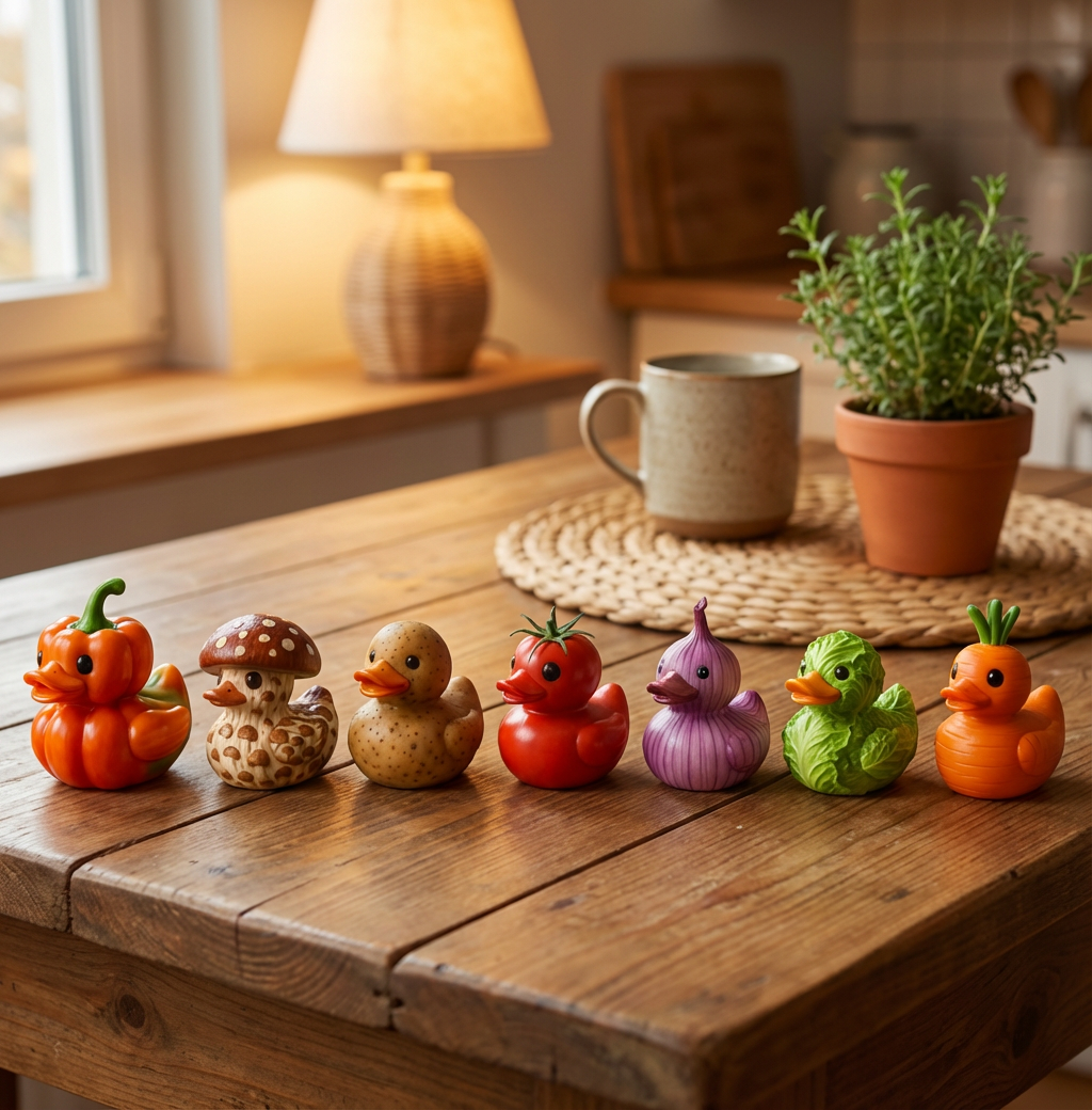 🦆 Whimsical Vegetable Duck Figurines 🥕