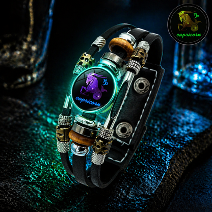 Buy 3 Get 3 FREE! ✨ Zodiac Guardian | Glow-in-the-Dark Leather Bracelet