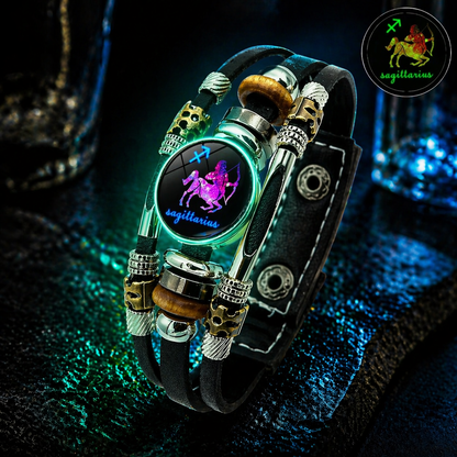 Buy 3 Get 3 FREE! ✨ Zodiac Guardian | Glow-in-the-Dark Leather Bracelet