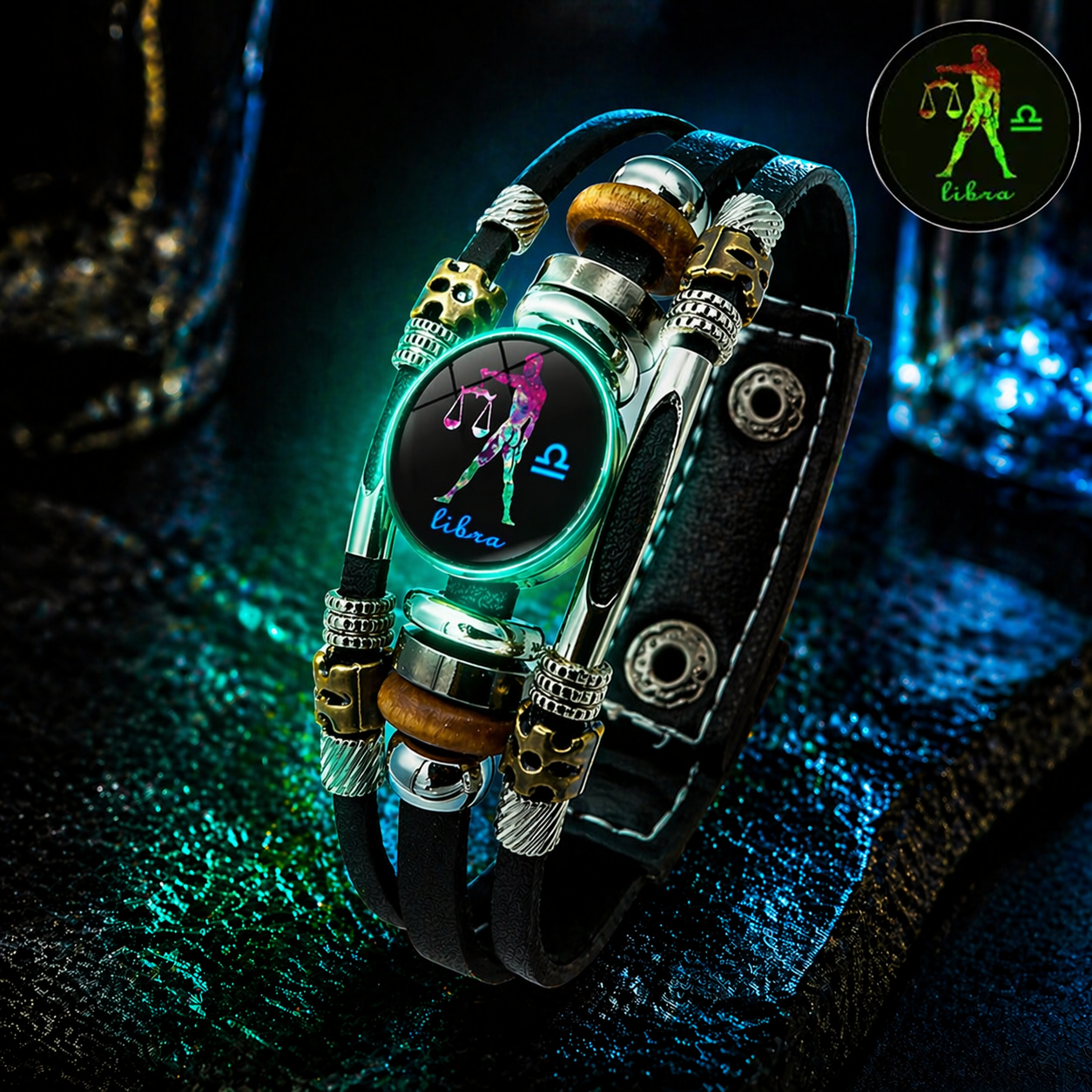 Buy 3 Get 3 FREE! ✨ Zodiac Guardian | Glow-in-the-Dark Leather Bracelet