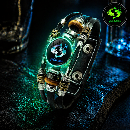 Buy 3 Get 3 FREE! ✨ Zodiac Guardian | Glow-in-the-Dark Leather Bracelet