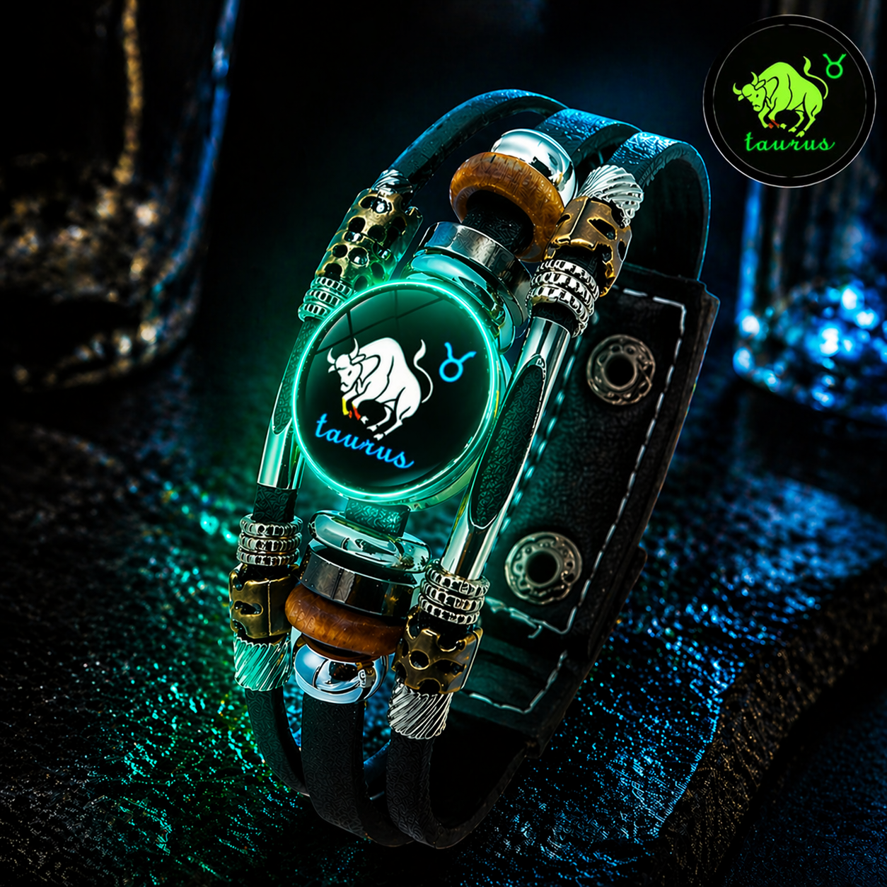 Buy 3 Get 3 FREE! ✨ Zodiac Guardian | Glow-in-the-Dark Leather Bracelet