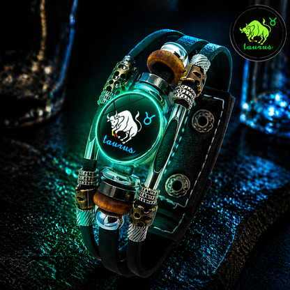 Buy 3 Get 3 FREE! ✨ Zodiac Guardian | Glow-in-the-Dark Leather Bracelet
