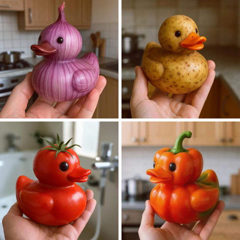 🦆 Whimsical Vegetable Duck Figurines 🥕