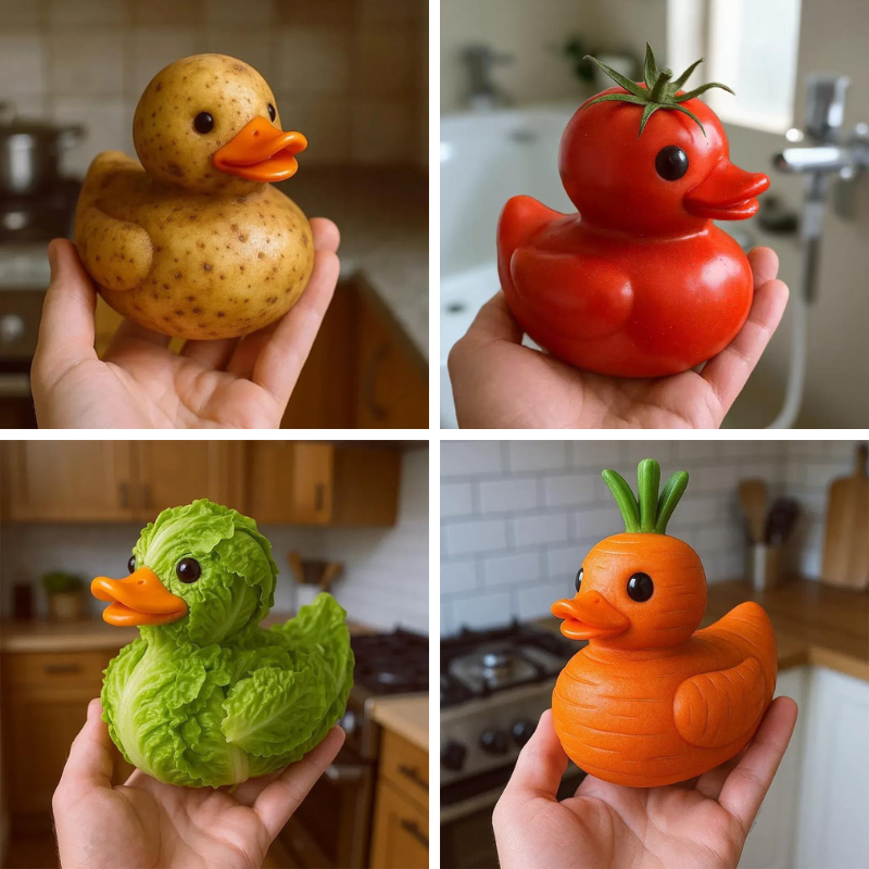 🦆 Whimsical Vegetable Duck Figurines 🥕