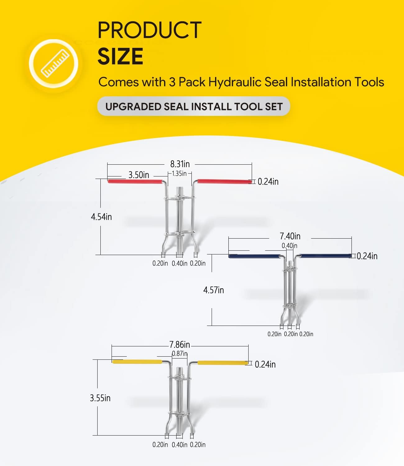 🛠️ 3-Pack Hydraulic Seal Installation Tool Kit