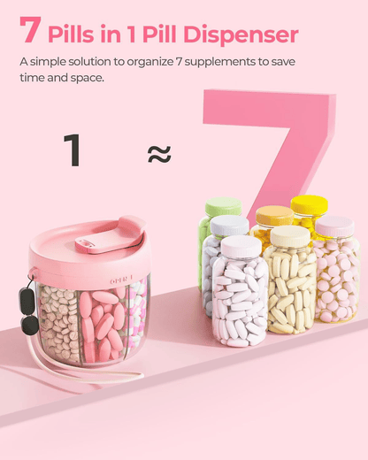 🎁Last Day Promotion🔥Pill Dispenser Bottle with 6 Compartments | Never Miss a Dose Again! 💊⏰