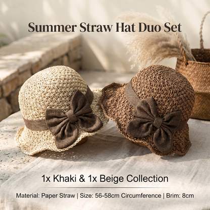 🔥 Hot Sale 49% OFF🔥Elegant Woven Straw Sun Hat with Bow