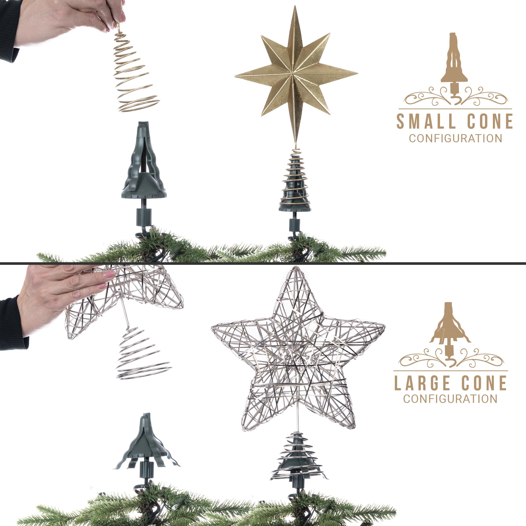 Christmas Tree Topper Holder - Twist-On Stabilizer🎄