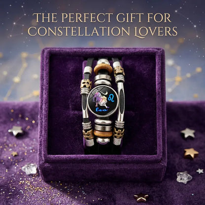 Buy 3 Get 3 FREE! ✨ Zodiac Guardian | Glow-in-the-Dark Leather Bracelet