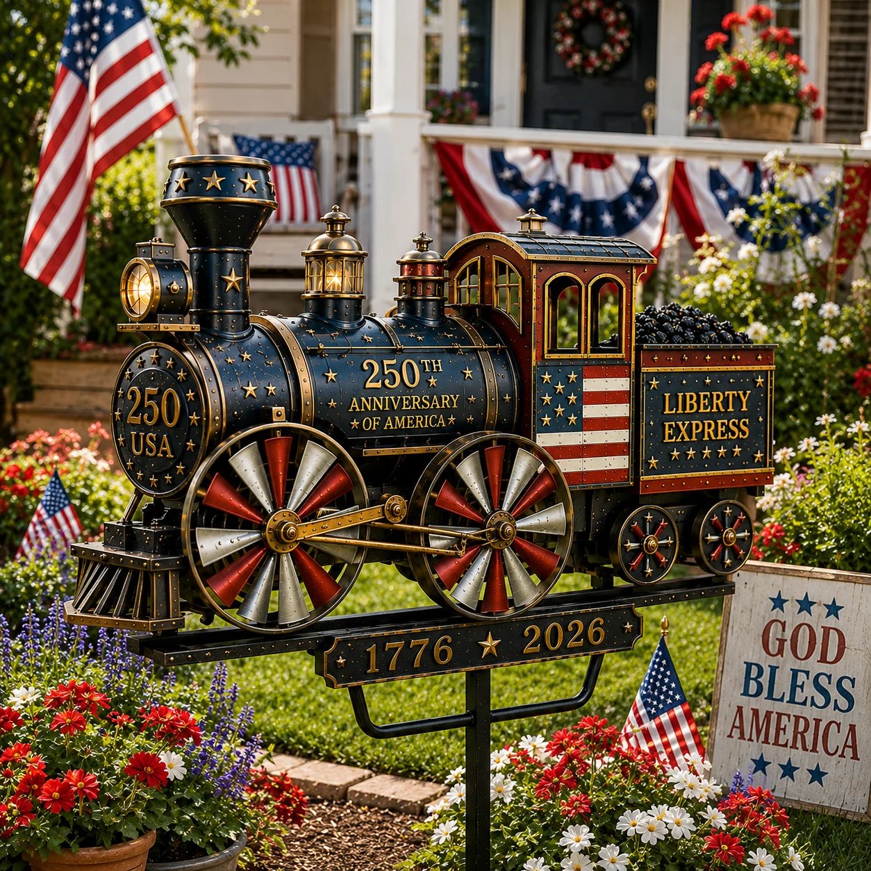 🔥 Selling Fast! 🇺🇸 250th Anniversary Liberty Express Train Wind Spinner