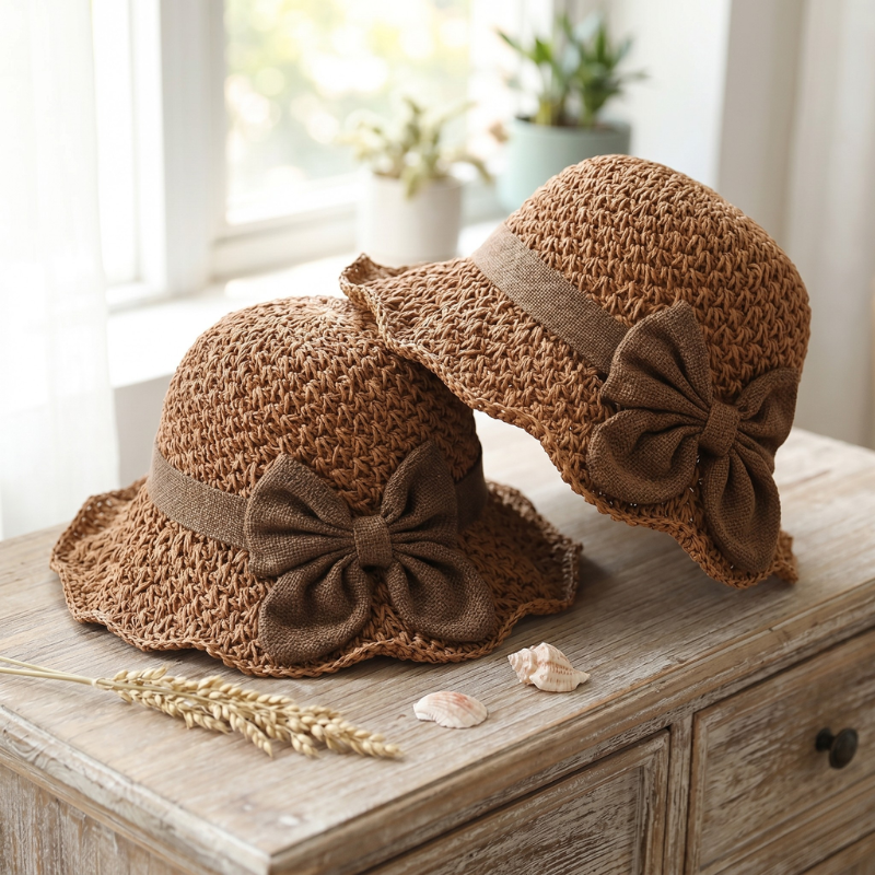 🔥 Hot Sale 49% OFF🔥Elegant Woven Straw Sun Hat with Bow