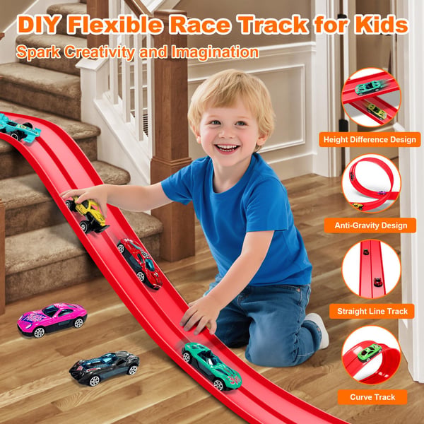 🎄🚗 Flexible Racing Track Set – DIY Racing Adventure Toy | The Best Christmas Gift for Kids 🎁