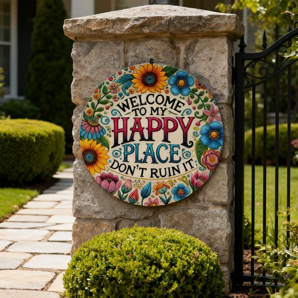 🎄Holiday Pre-Sale Save 49%🔥Welcome to My Happy Place – Wall Sign