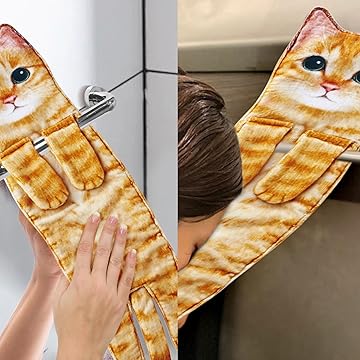 Funny Cat ＆ Dog Hand Towels