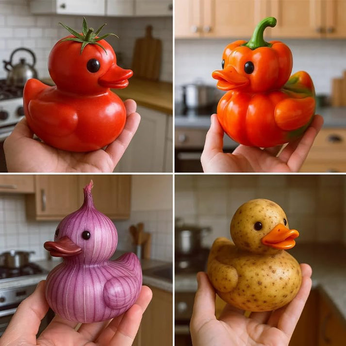 🦆 Whimsical Vegetable Duck Figurines 🥕