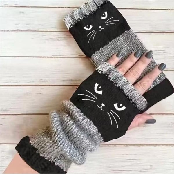 Cozy Cat-Themed Fingerless Gloves for Fall & Winter Lovers 🐾❄️