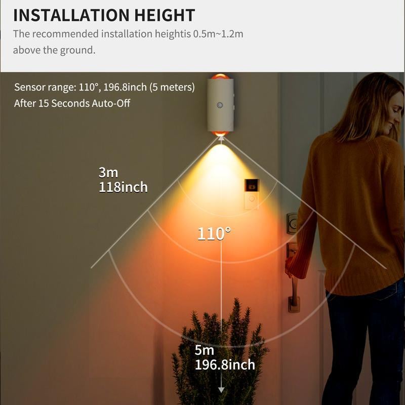 Smart Rechargeable LED Night Light with Motion Sensor 🌈✨