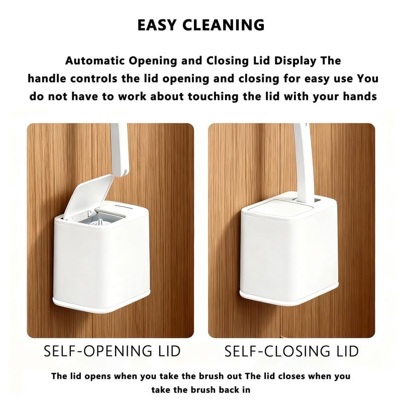 🔥New Year Sale – Disposable Toilet Brush, Toilet Bowl Wand Holder Set with 24PCS Cleaner Refills,Wall-Mount Scrubbing Toilet Brush Bathroom Cleaning Kit