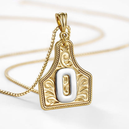 Custom Letter Pendant Cow Tag Initial Necklace 🤠
