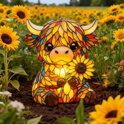 🌻Mother's Day Sale 49% OFF- 🐮Creative Highland Cow Sunflower LED Night Light