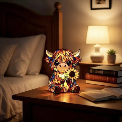 🌻Mother's Day Sale 49% OFF- 🐮Creative Highland Cow Sunflower LED Night Light