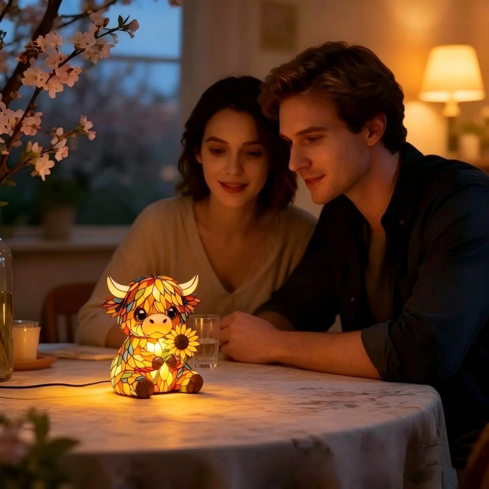 🌻Mother's Day Sale 49% OFF- 🐮Creative Highland Cow Sunflower LED Night Light