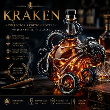 🎁 Father’s Day 49% OFF - The Kraken Rum Edition 3D Octopus Bottle 🐙🥃