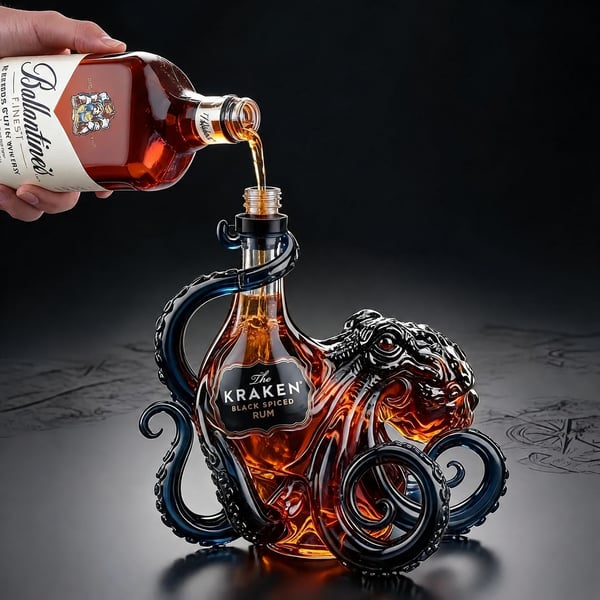 🎁 Father’s Day 49% OFF - The Kraken Rum Edition 3D Octopus Bottle 🐙🥃