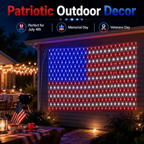 🔥50% Off Sale on July 4-----Solar American Flag Lights Outdoor