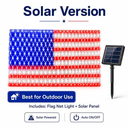 🔥50% Off Sale on July 4-----Solar American Flag Lights Outdoor