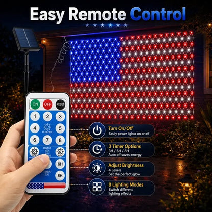 🔥50% Off Sale on July 4-----Solar American Flag Lights Outdoor
