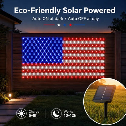 🔥50% Off Sale on July 4-----Solar American Flag Lights Outdoor