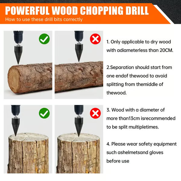 🔥 Hot Summer Sale 69% OFF🔥WOOD LOG SPLITTER FIREWOOD DRILL BIT