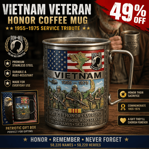 🎖️Vietnam Veteran Honor Coffee Mug – 1955-1975 Service Tribute