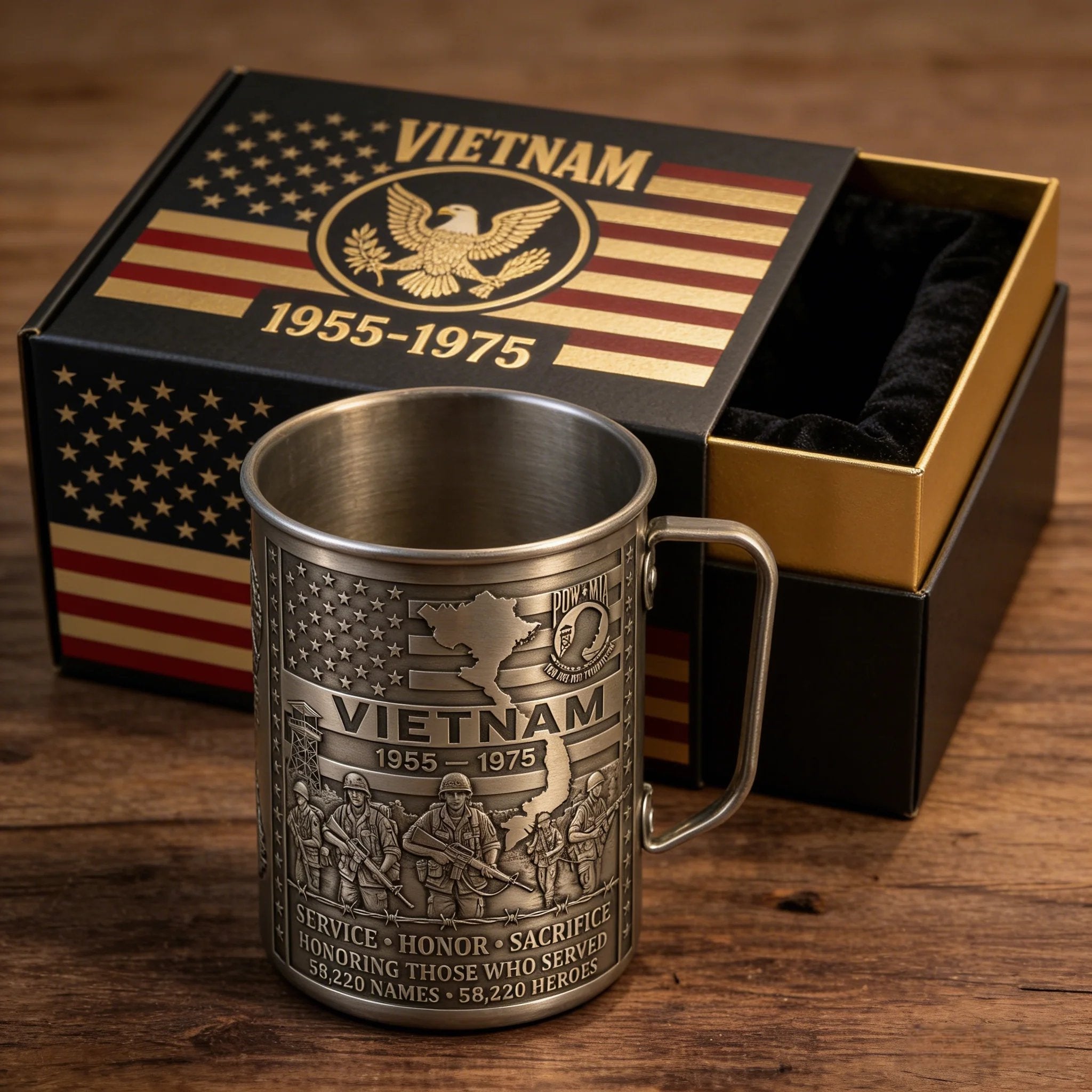 🎖️Vietnam Veteran Honor Coffee Mug – 1955-1975 Service Tribute