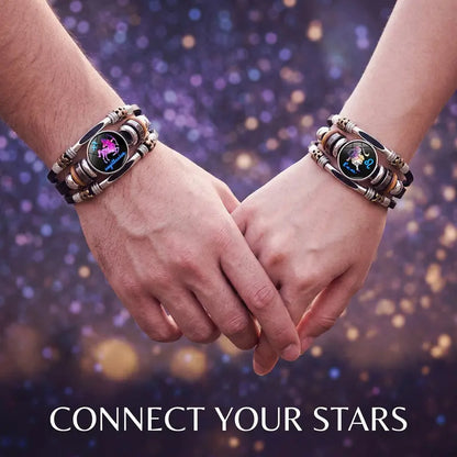 Buy 3 Get 3 FREE! ✨ Zodiac Guardian | Glow-in-the-Dark Leather Bracelet