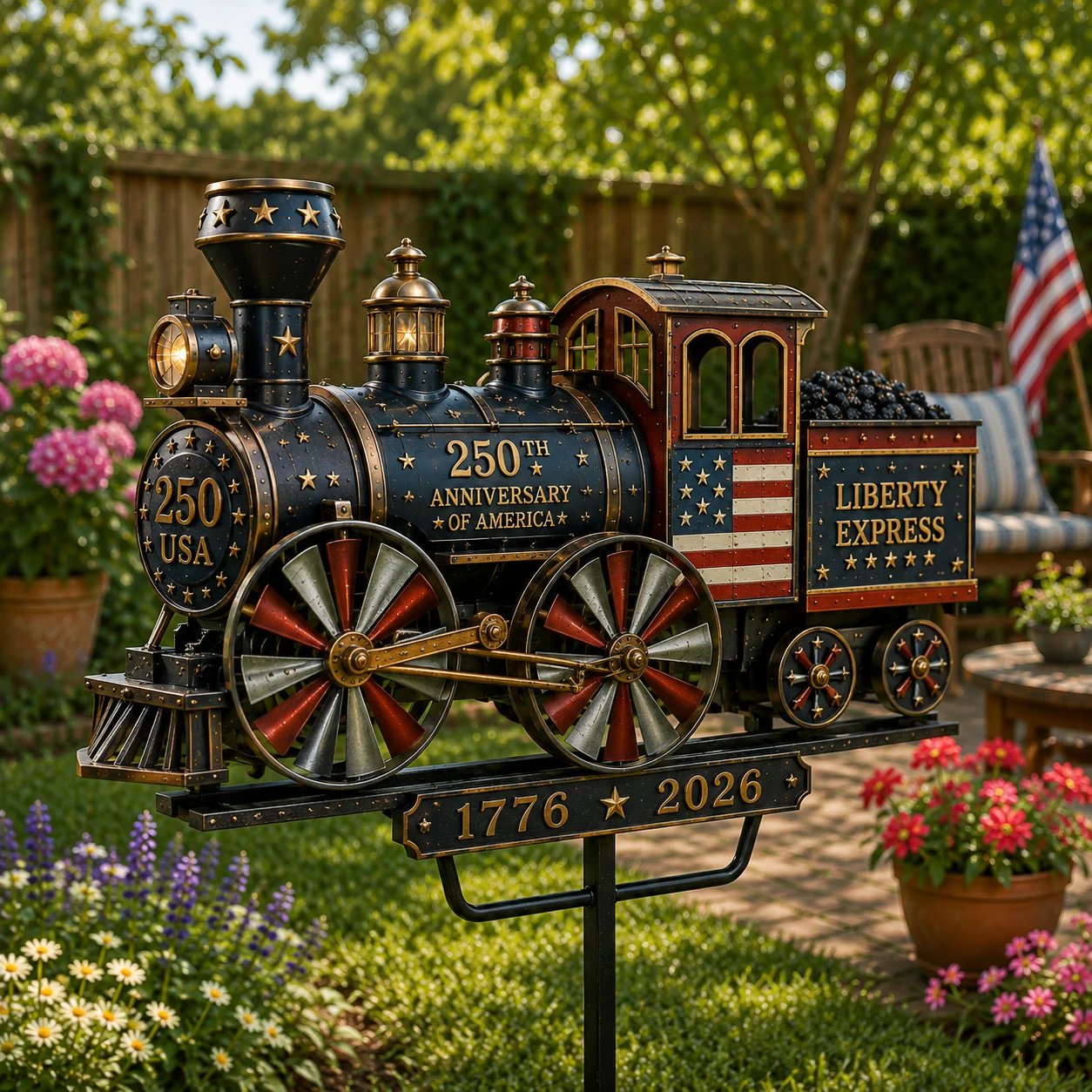 🔥 Selling Fast! 🇺🇸 250th Anniversary Liberty Express Train Wind Spinner