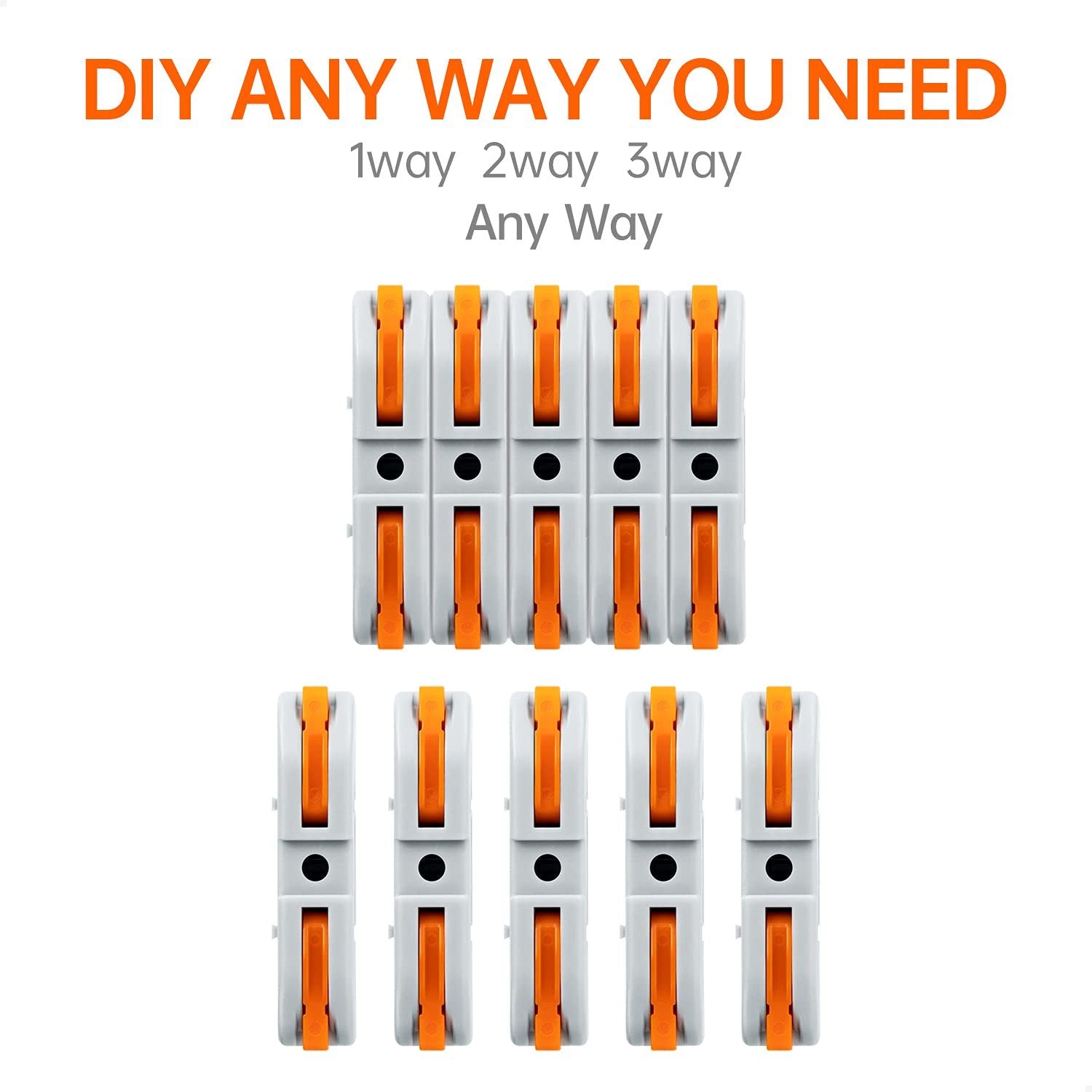 🔥 50-Piece Quick Lever Wire Connectors (12-24 AWG) & Tool-Free Splicing Kit