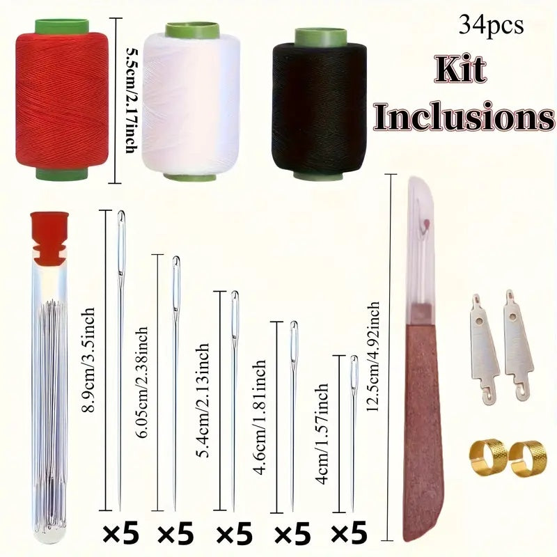 ✂️34PCS Big Eye Steel Needles Set