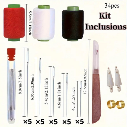 ✂️34PCS Big Eye Steel Needles Set